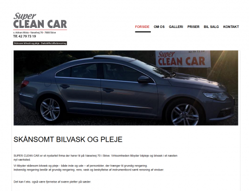 Hjemmeside til Super Clean Car